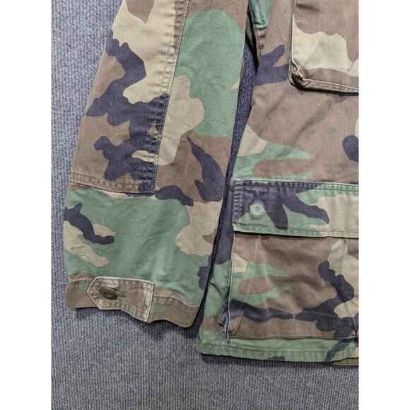 VTG BDU Cold Weather Top Mens Small Regular Woodland Camo Army 72nd FA Patch - Picture 4 of 11